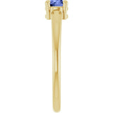 14K Gold Round Natural Tanzanite Solitaire Ring - Yellow Gold - view 9