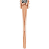 14K Gold Round Natural Gray Spinel Solitaire Ring - Rose Gold - view 9