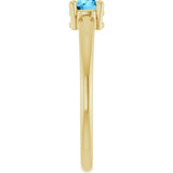 14K Gold Round Natural Swiss Blue Topaz Solitaire Ring - Yellow Gold - view 9
