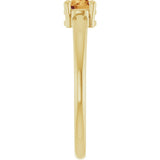 14K Gold Round Natural Citrine Solitaire Ring - Yellow Gold - view 9