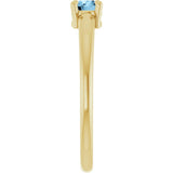 14K Gold Round Natural Sky Blue Topaz Solitaire Ring - Yellow Gold - view 9