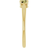 14K Gold Round Natural Green Sapphire Solitaire Ring - Yellow Gold - view 9