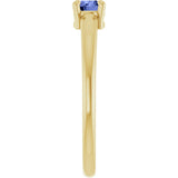 14K Gold Round Natural Tanzanite Solitaire Ring - Yellow Gold - view 9