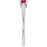 Platinum Round Natural Ruby Solitaire Ring - view 9