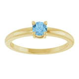 14K Gold Round Natural Sky Blue Topaz Solitaire Ring - Yellow Gold - view 8