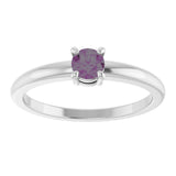 14K Gold Round Lab-Grown Alexandrite Solitaire Ring - White Gold - view 8