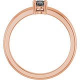 14K Gold Round Natural Gray Spinel Solitaire Ring - Rose Gold - view 7