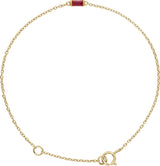 14K Gold Straight Baguette Natural Ruby Baguette Bracelet - Yellow Gold