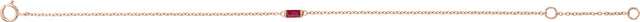 14K Gold Straight Baguette Natural Ruby Baguette Bracelet - Rose Gold - view 2