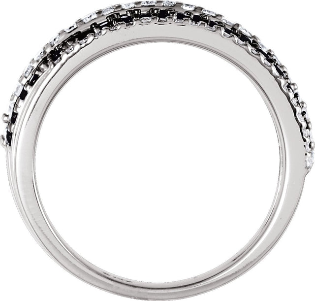 14K Gold Round Natural Black Spinel Accented Ring - view 2