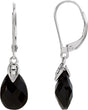 14K Gold Natural Briolette Onyx & Natural Diamond Accented Briolette Earrings