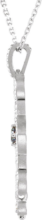 14K Gold Round Natural Tanzanite & Natural Diamond Granulated Necklace or Pendant - view 4