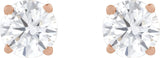 14K Gold Lab-Grown Diamond Round 4-Prong Lightweight Stud Earrings - Rose Gold - view 20