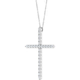 Platinum Round Natural Diamond Accented Cross Necklace or Pendant – up to 1/6 CTW - view 8