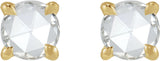 14K Gold Natural Diamond Round Rose-Cut 4-Prong Claw Stud Earrings - Yellow Gold - view 5