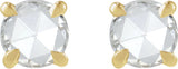 14K Gold Natural Diamond Round Rose-Cut 4-Prong Claw Stud Earrings - Yellow Gold - view 5
