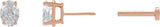 14K Gold Natural Diamond Oval 4-Prong Lightweight Stud Earrings - Rose Gold - view 6
