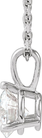 Platinum Round Natural Diamond Solitaire Necklace or Pendant - view 6