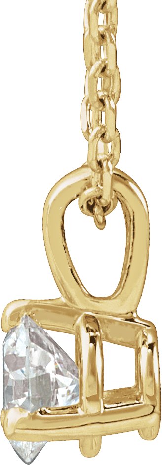 14K Gold Round Lab-Grown Diamond Solitaire Necklace or Pendant - Yellow Gold - view 6