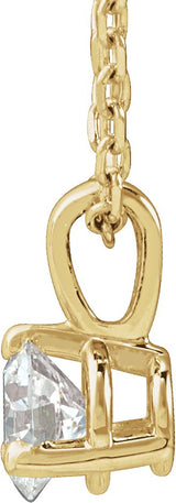 14K Gold Round Natural Diamond Solitaire Necklace or Pendant - Yellow Gold - view 6