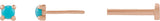 14K Gold Natural Turquoise Round Rose-Cut 4-Prong Claw Stud Earrings - Rose Gold - view 6