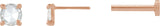 14K Gold Natural Diamond Round Rose-Cut 4-Prong Claw Stud Earrings - Rose Gold - view 6