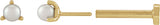 14K Gold Cultured White Seed Pearl Seed Pearl 3-Prong Stud Earrings - Yellow Gold - view 2