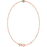 14K Gold Round Natural Aquamarine Bezel-Set Link Bracelet - Rose Gold - view 17