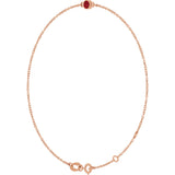 14K Gold Round Natural Ruby Bezel-Set Link Bracelet - Rose Gold - view 17