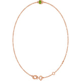 14K Gold Round Natural Peridot Bezel-Set Link Bracelet - Rose Gold - view 17