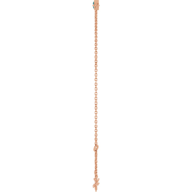 14K Gold Round Lab-Grown Alexandrite Bezel-Set Link Bracelet - Rose Gold - view 18