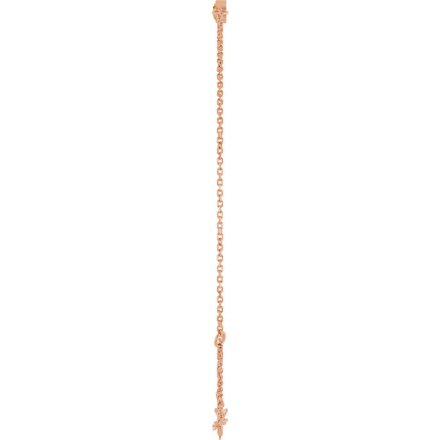 14K Gold Round Natural Citrine Bezel-Set Link Bracelet - Rose Gold - view 18