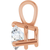 14K Gold Round Lab-Grown Diamond Solitaire Necklace or Pendant - Rose Gold - view 11