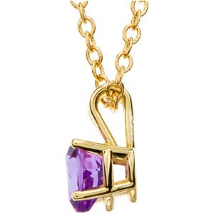 14K Gold Natural Amethyst Heart Necklace or Pendant - view 2