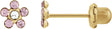 14K Gold Round Alexandrite Floral-Inspired Piercing Piercing Earrings