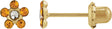 14K Gold Round Citrine Floral-Inspired Piercing Piercing Earrings