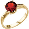 14K Gold Round Natural Mozambique Garnet Solitaire Ring – 7mm Stones
