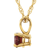 14K Gold Round Ruby Youth Birthstone Necklace or Pendant - Yellow Gold - view 4