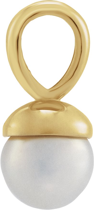 14K Gold Cultured Freshwater Pearl Pearl Pendant - Yellow Gold - view 2