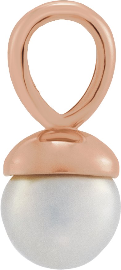 14K Gold Cultured Freshwater Pearl Pearl Pendant - Rose Gold - view 2