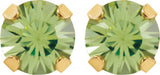 14K Gold Round Peridot Piercing Piercing Birthstone Stud Earrings - view 2