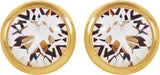 14K Gold Round White Cubic Zirconia Simulated Crystal Piercing Piercing Stud Earrings - view 2