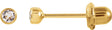 14K Gold Round White Cubic Zirconia Simulated Crystal Piercing Piercing Stud Earrings