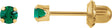 14K Gold Round Emerald Piercing Piercing Birthstone Stud Earrings