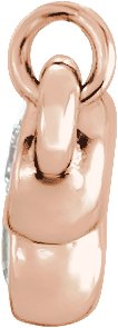 14K Gold Round Natural Diamond Bezel-Set Bar Necklace - Rose Gold - view 4