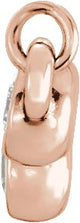 14K Gold Round Natural Diamond Bezel-Set Bar Necklace - Rose Gold - view 4