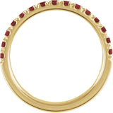 10K Gold Round Natural Mozambique Garnet Birthstone Stackable Ring - Yellow Gold - view 10