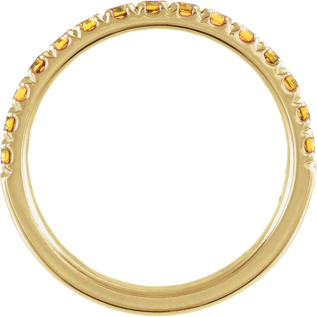10K Gold Round Natural Citrine Birthstone Stackable Ring - Yellow Gold - view 10