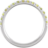 10K Gold Round Natural Peridot Birthstone Stackable Ring - White Gold - view 10