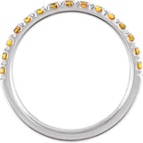 10K Gold Round Natural Citrine Birthstone Stackable Ring - White Gold - view 10